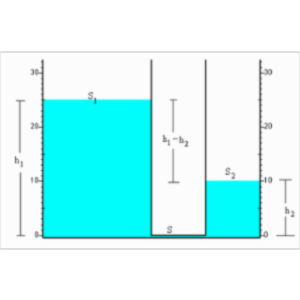 Two Connected Vessels of Fluid icon