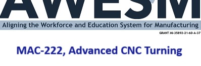 AWESM Aligning the Workforce and Education System for Manufacturing MAC-222, Advanced CNC Turning